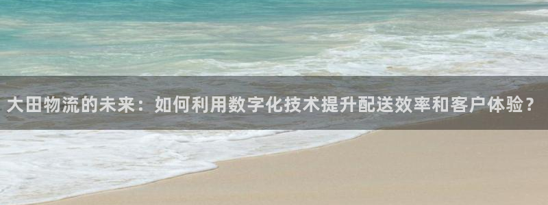 ,优游国际pg如何退钱：大田物流的未来：如何利用数字化技术提